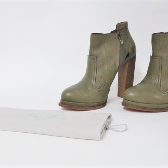 Alexander Wang Platform Booties Livia Sage Leather - Picture 3 of 9